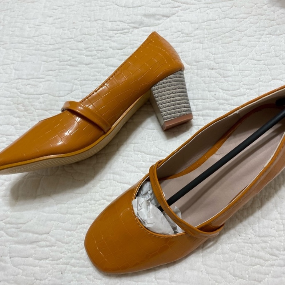 orange block heel